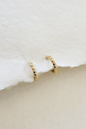 Textured Mini Gold Hoops
