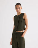 High Neck Hidden Placket Vest