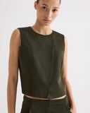 High Neck Hidden Placket Vest