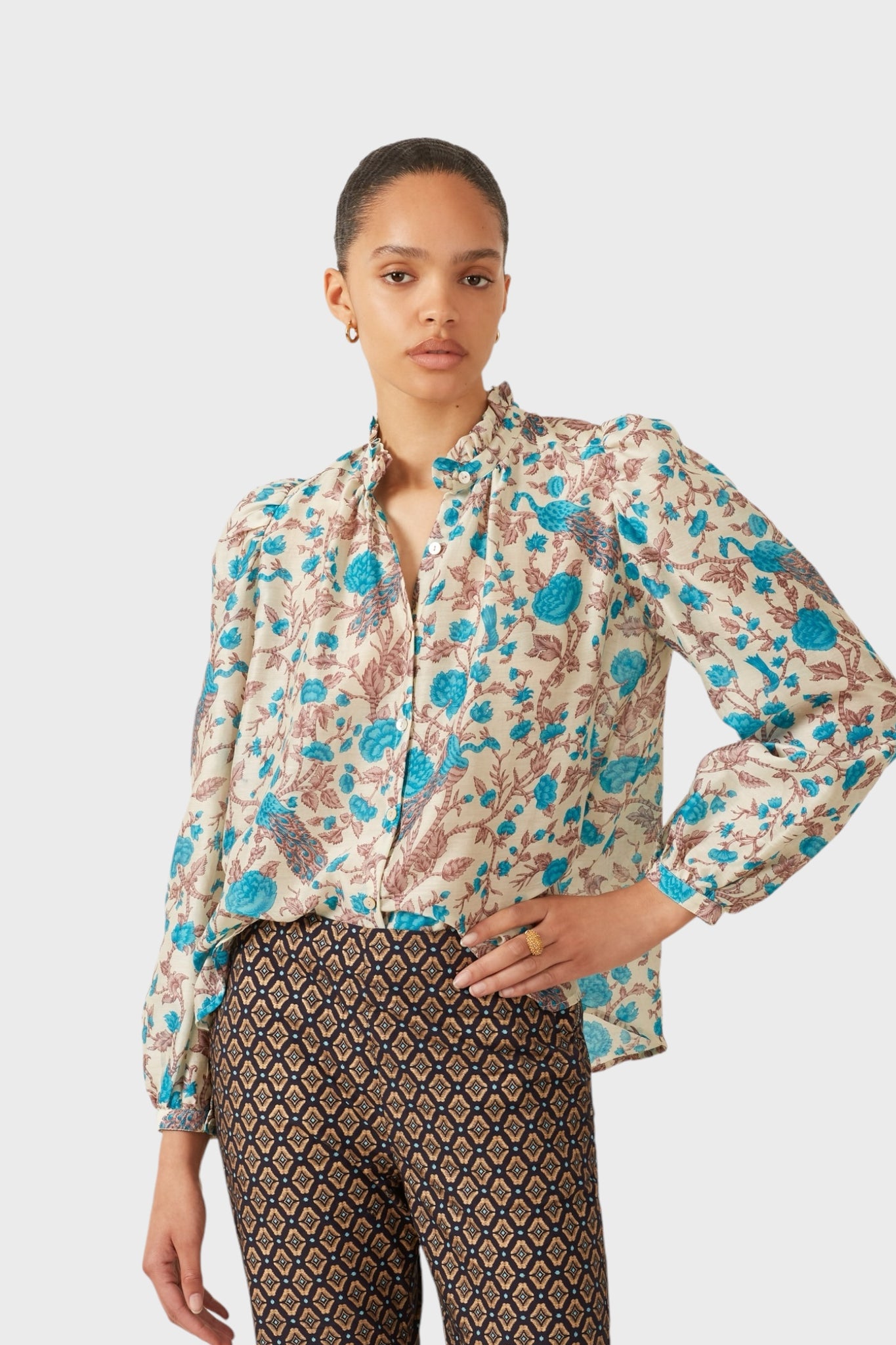 Annabel Peacock Plume Shirt