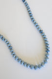 Blue Denim Opal Necklace Hand Knotted on Silk