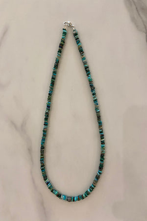 Chrysocolla with Diamond Spacer Necklace
