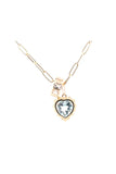 Blue Topaz Heart Charm