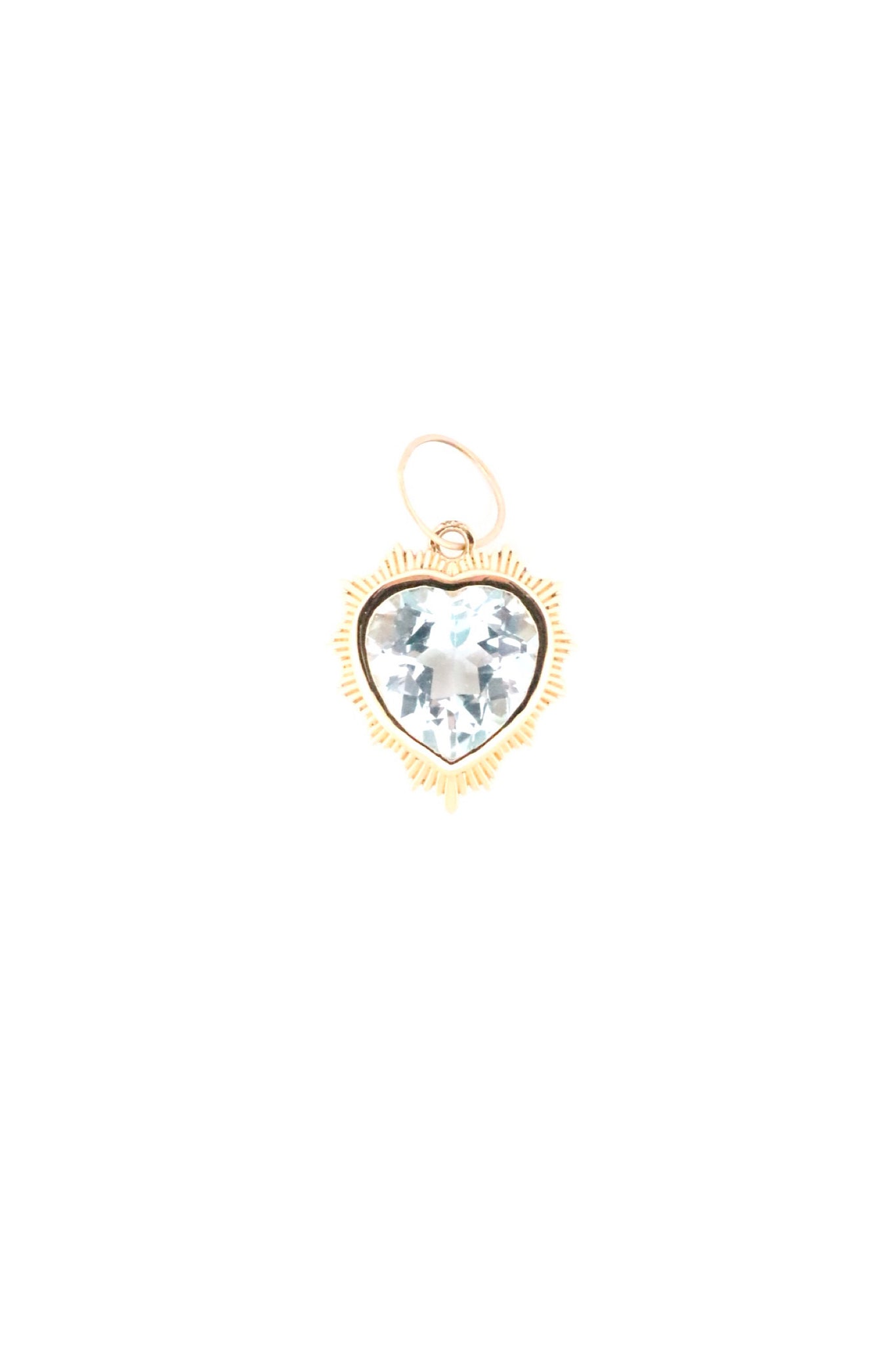 Blue Topaz Heart Charm