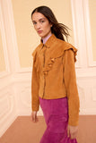 Matilde Ruffle Suede Jacket