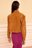 Matilde Ruffle Suede Jacket