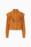 Matilde Ruffle Suede Jacket