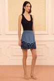 The Cadiz Eyelet Denim Skirt