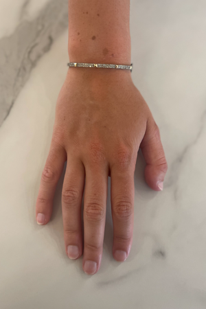 Pave Diamonds, 14k Yellow Gold, and Sterling Silver Cuff