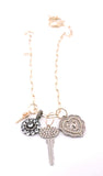 SS & Diamond Key Charm
