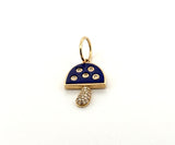 Lapis & Diamond Mushroom Charm