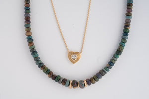 Heart with White Topaz Center Necklace