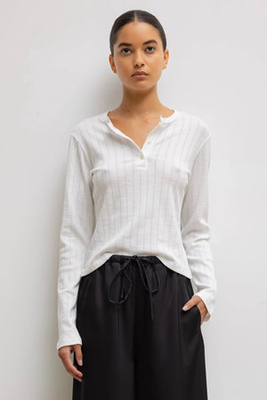 Pointelle Long Sleeve Henley