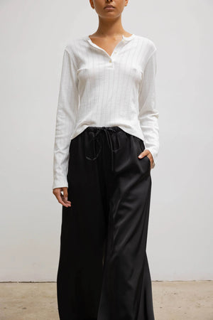 Pointelle Long Sleeve Henley