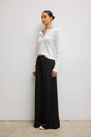 Pointelle Long Sleeve Henley