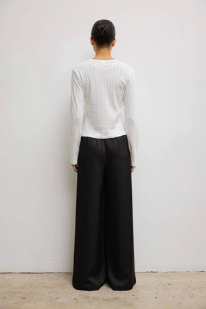 Pointelle Long Sleeve Henley