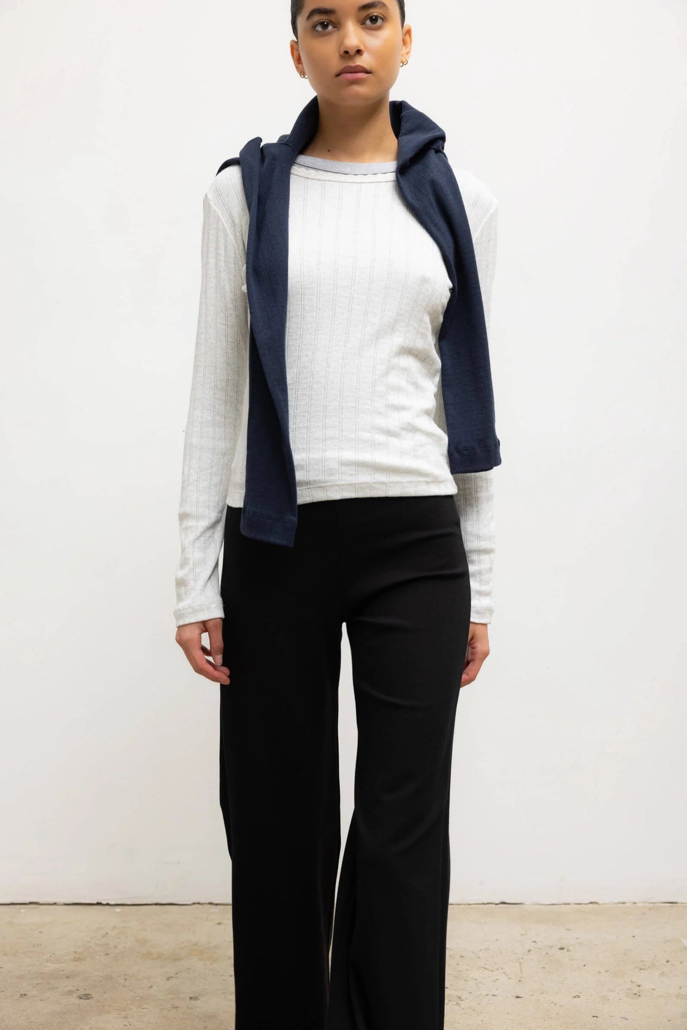 Pointelle Slim Fit Long Sleeve