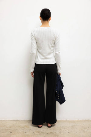 Pointelle Slim Fit Long Sleeve