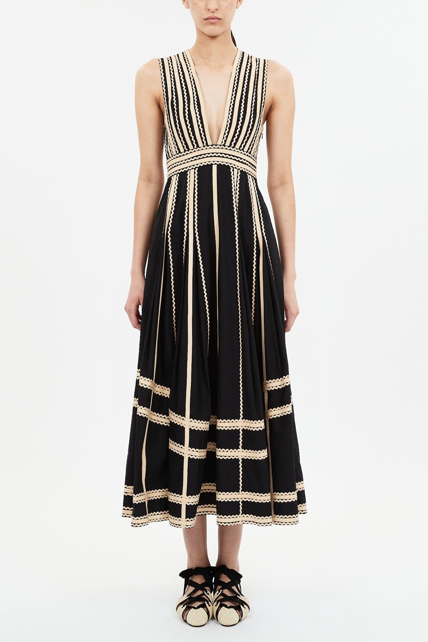 Palermo Deep V Midi Dress