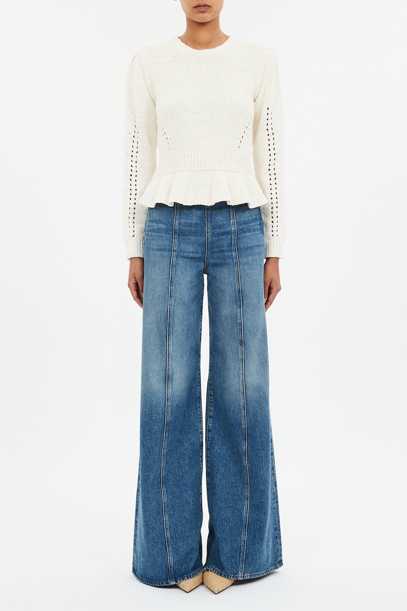 Aurelie Long Sleeve Peplum Pullover