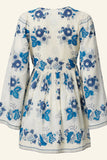Silvie Blue China Panel Dress