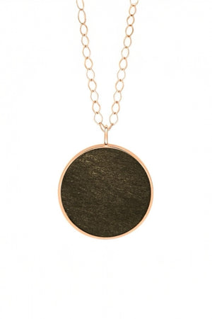 Jumbo Ever Golden Obsidian Disc on Chain