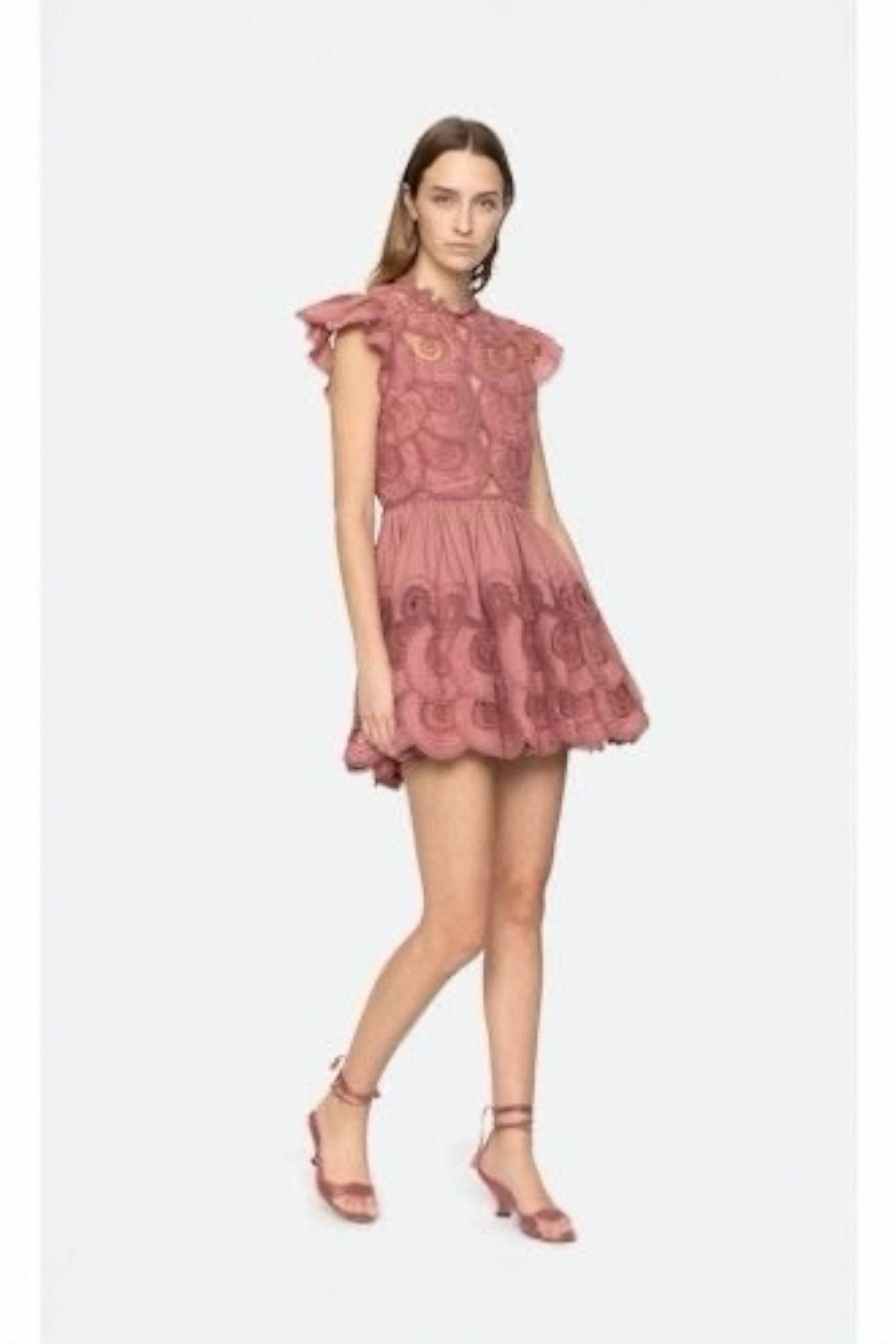 Drea Embroidered Flutter Dress