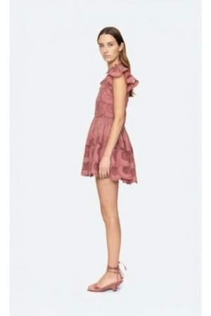 Drea Embroidered Flutter Dress