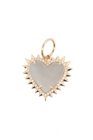 MOP Heart Charm with Diamonds