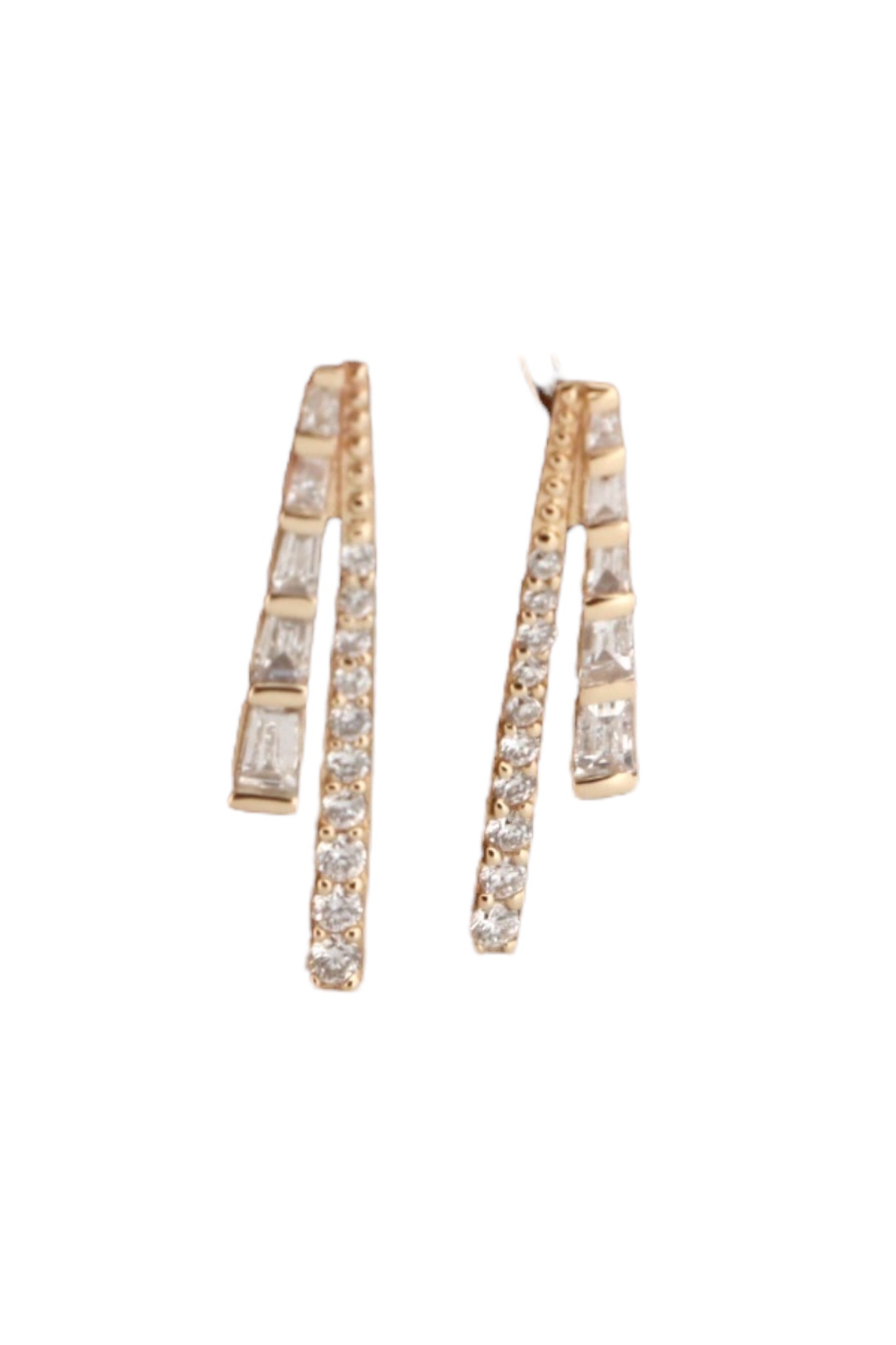 Baguette split Diamond Studs