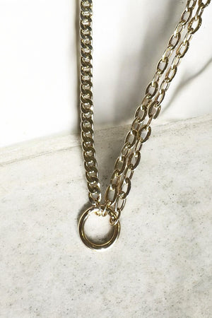 Hollow Chain with Charm Holder Necklace