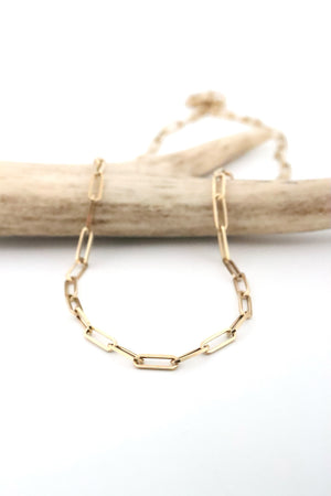 14k YG Paperclip Chain 16"-18"