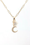 14k YG & Diamond Moon Charm