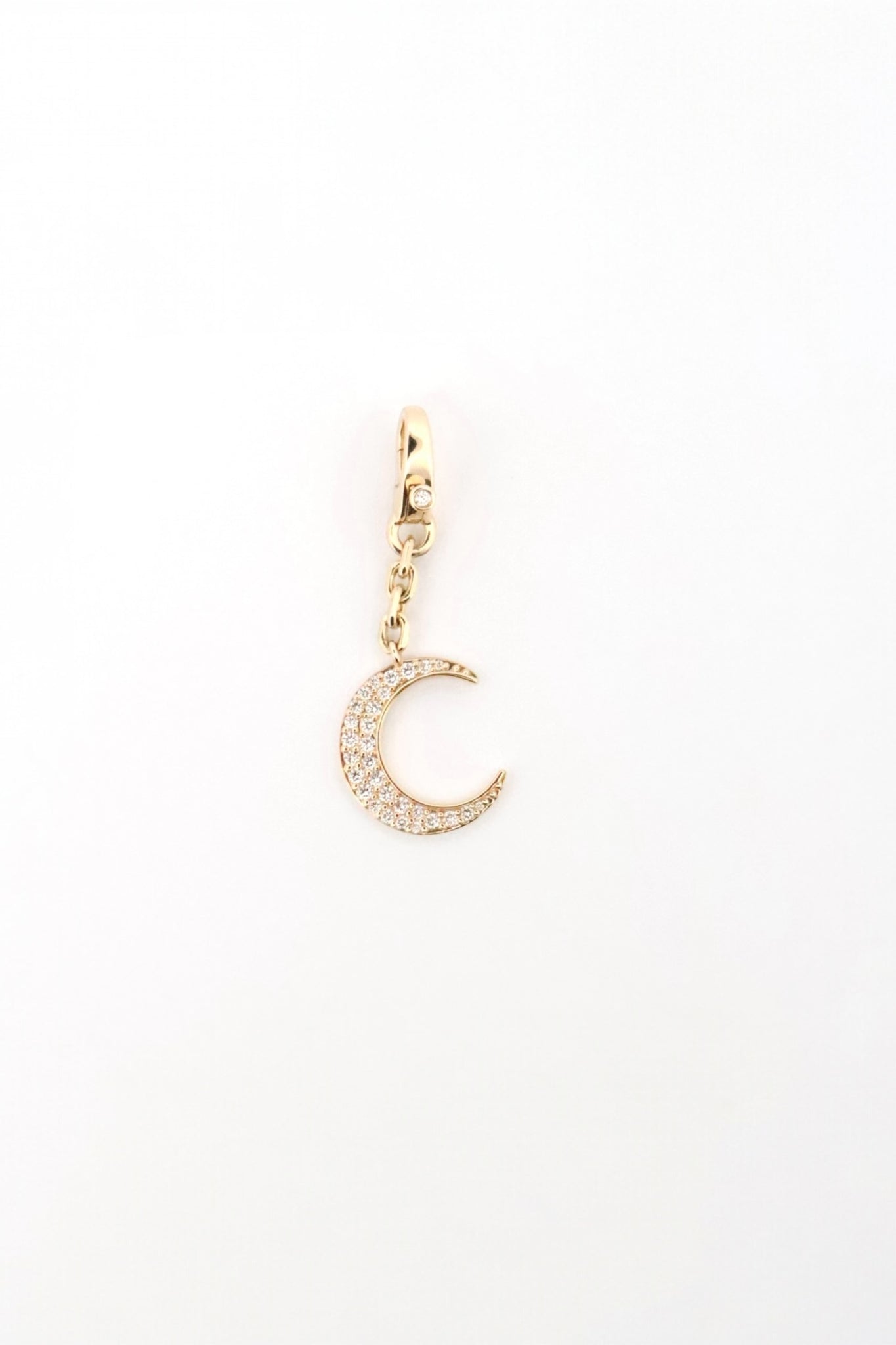 14k YG & Diamond Moon Charm