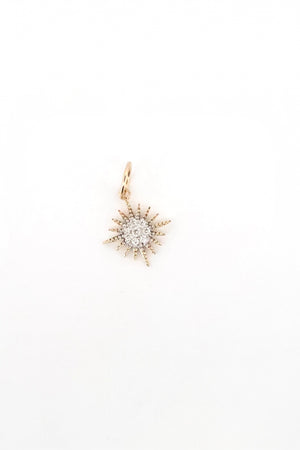 14k YG & Diamond Sunburst Charm