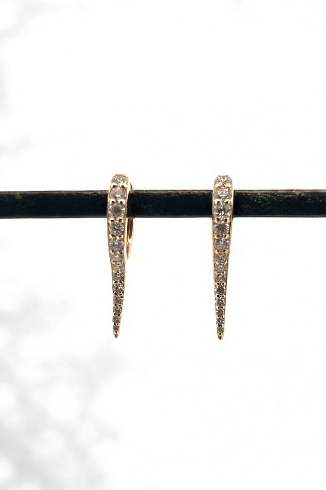 14k YG Diamond Spike Earring