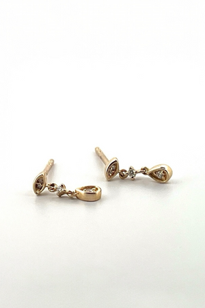 14k YG Drop Earring with Diamonds