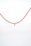 Facetted Coral Necklace with Diamond Slice Drop