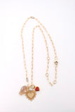 14k YG Chain with Skull + Heart Charms