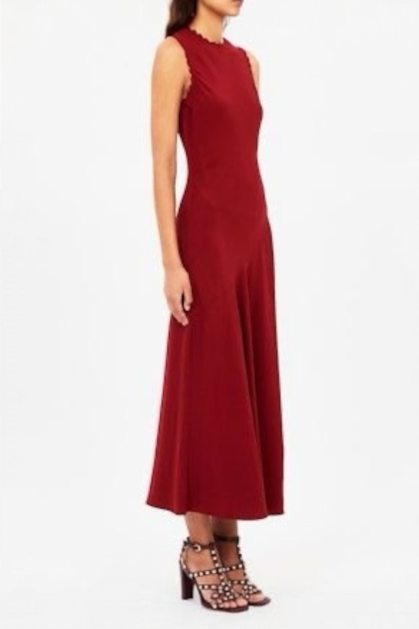 Clea Sleeveless Bias Midi Dress