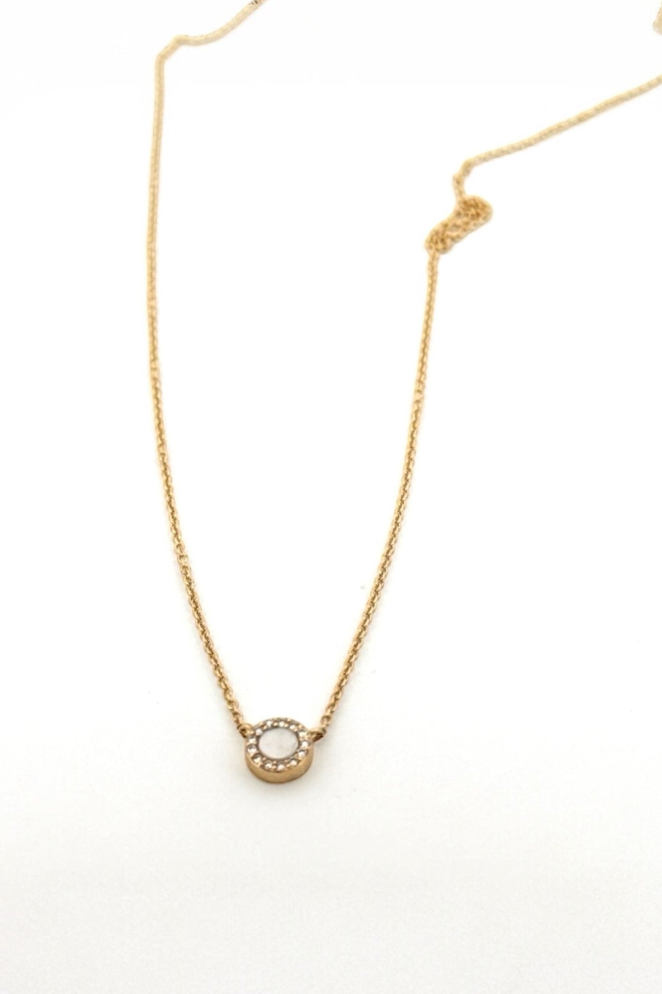 Mother of Pearl and White Diamond Necklace