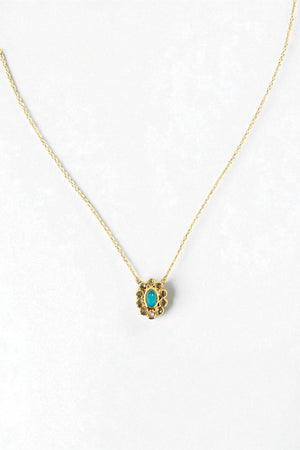 Turquoise and white Diamond Necklace