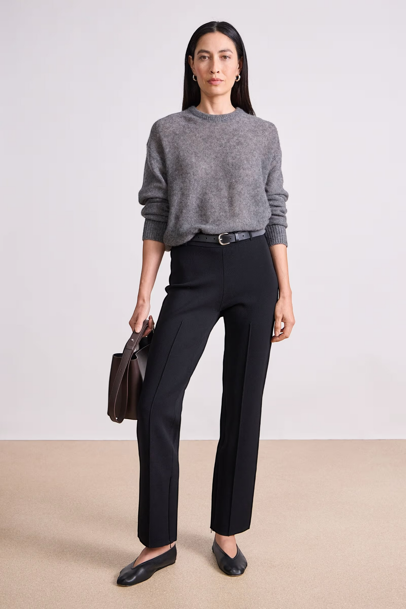 Straight Pull On Zipper Pants
