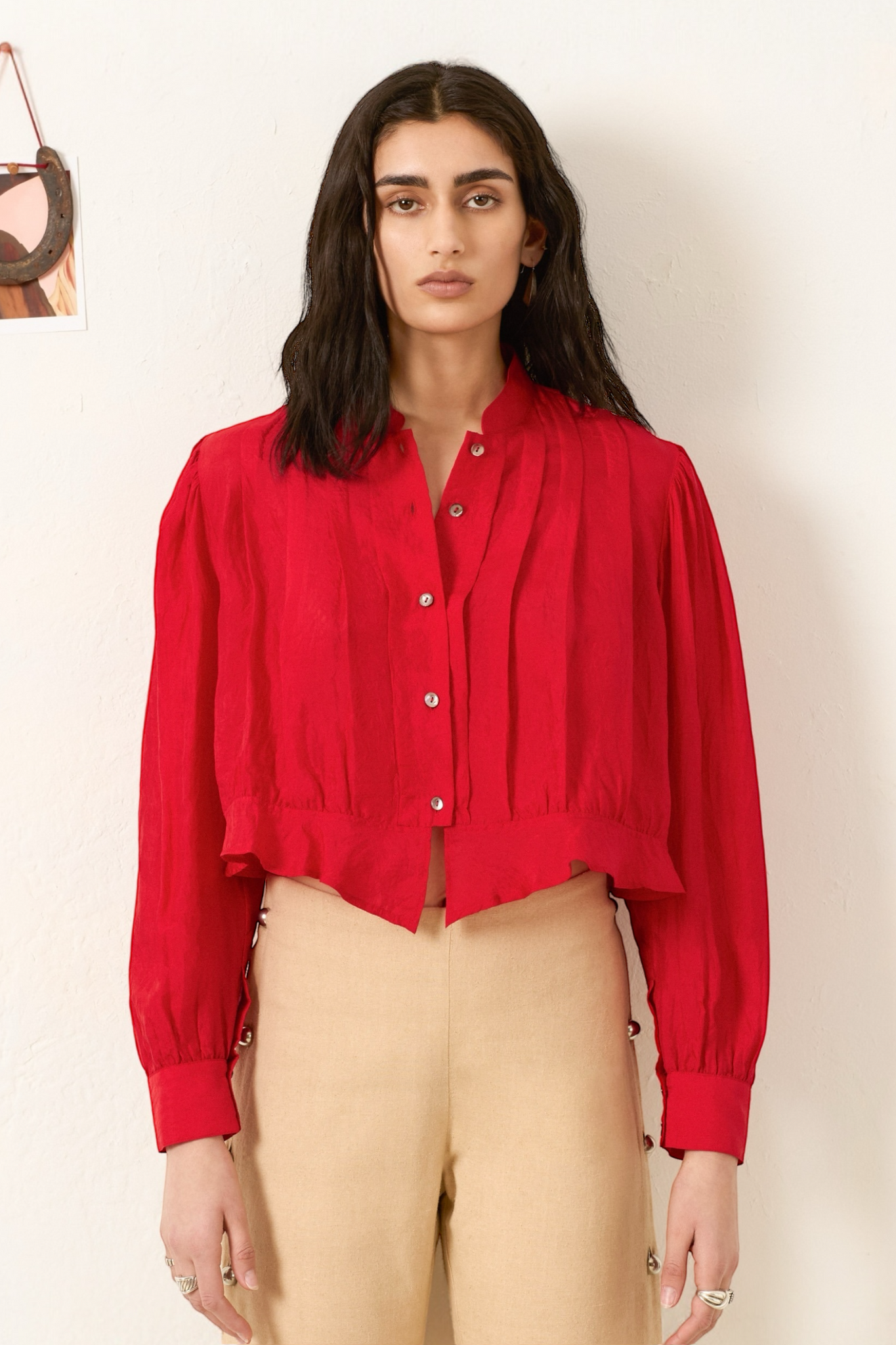 Ryland Scarlet Silk Shirt