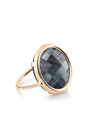 Pixie Black MOP Disc Ring
