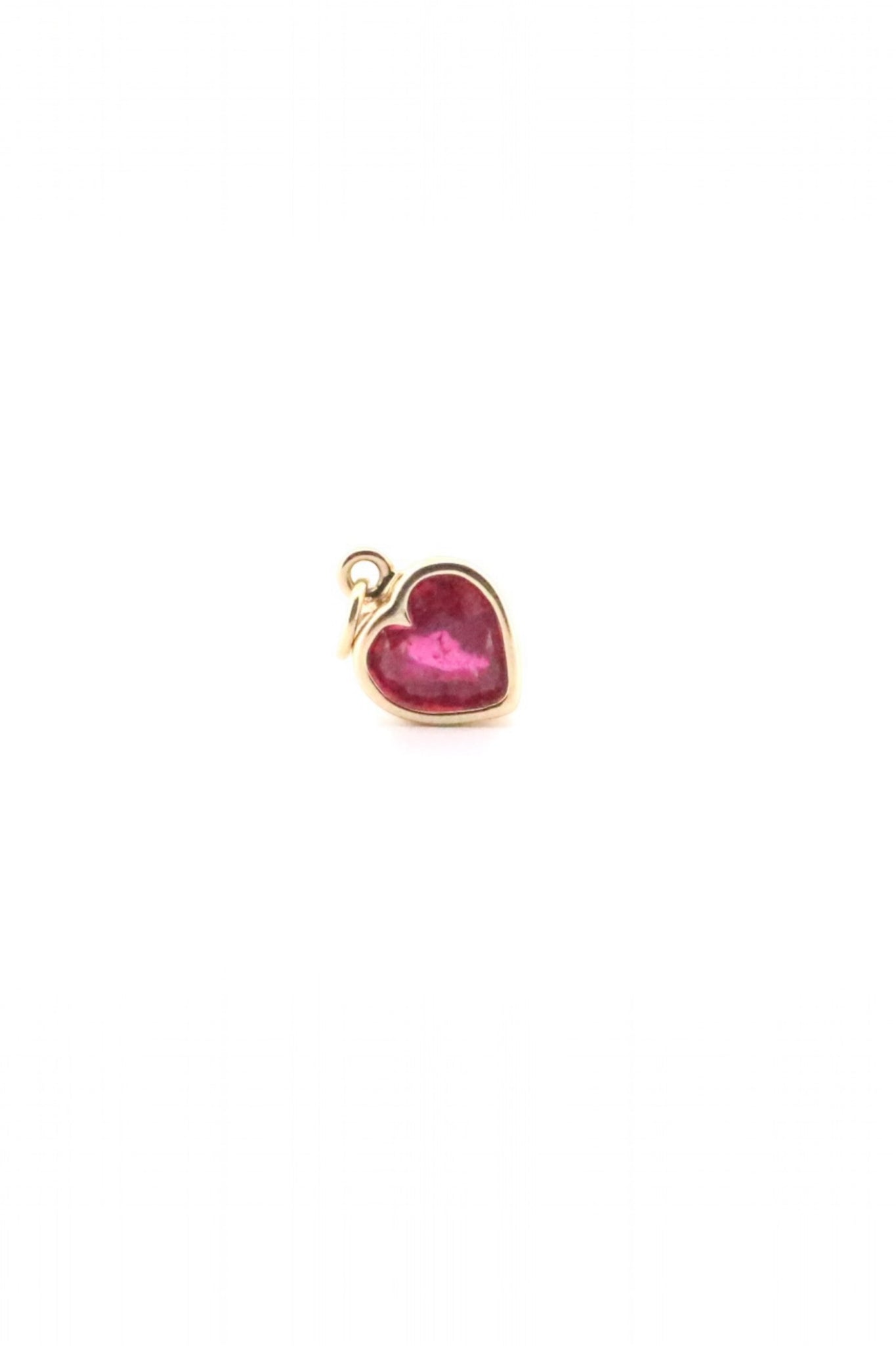 Pink Sapphire Heart Charm