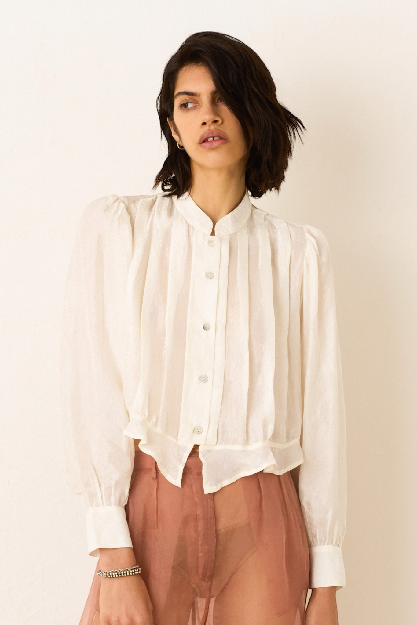 Ryland Alabaster Silk Shirt