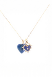 Lapis & Diamond Heart Charm