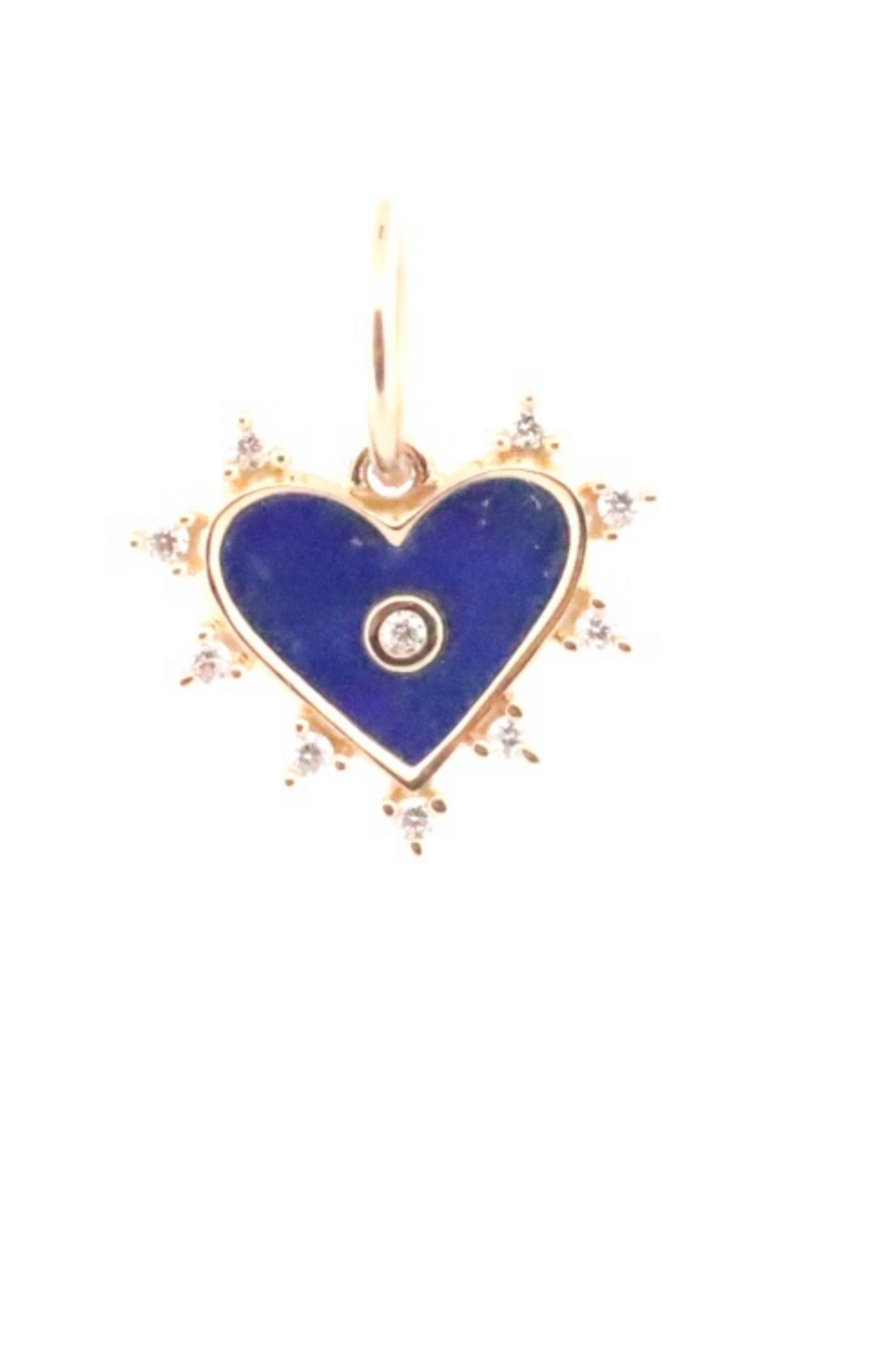 Lapis & Diamond Heart Charm