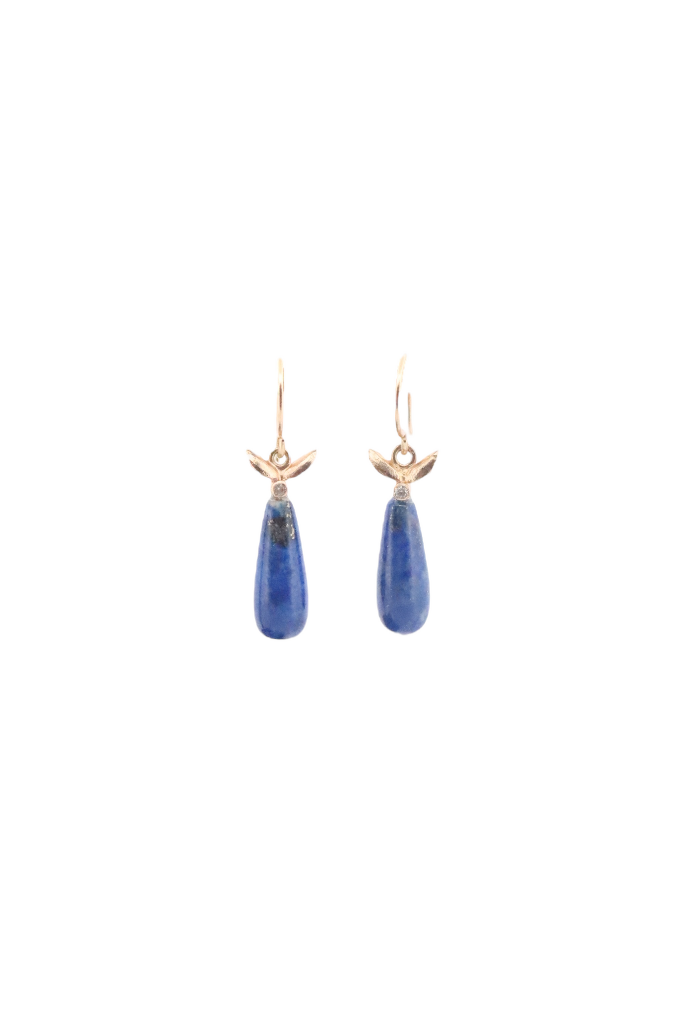 Lapis and Diamond Drop Earings